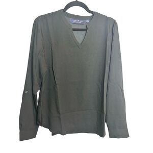 Elizabeth & Clarke Staintech New black V Neck Long Sleeve Black Size 12